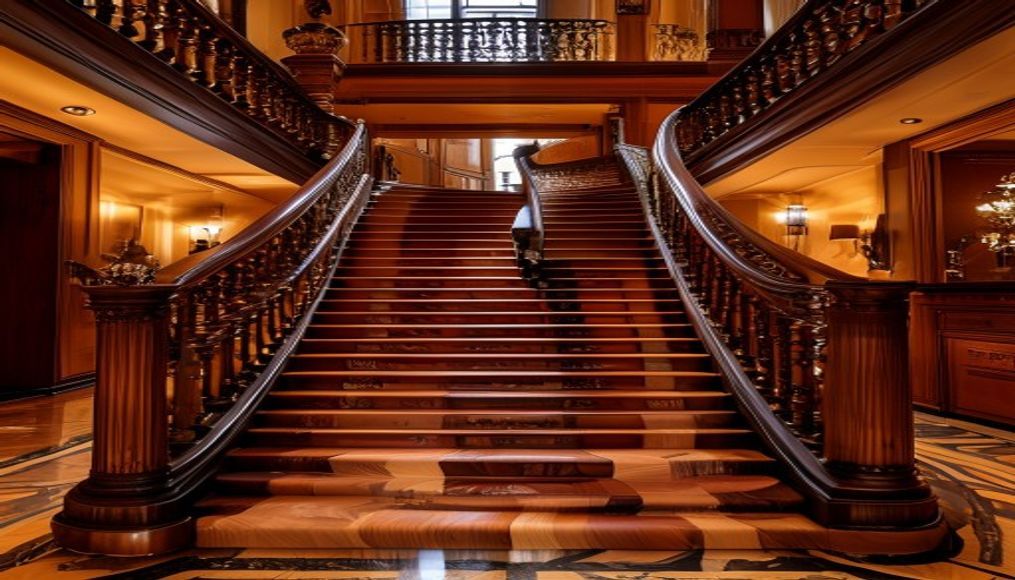 Scala di rappresentanza in ciliegio, Hotel Siena